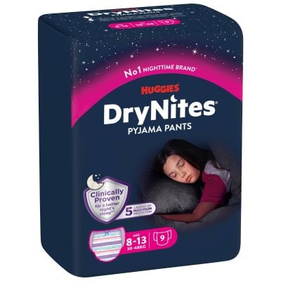 Памперси Huggies DryNites Conv, 8-13 години, Girl, 9 бр., 30-48 кг.
