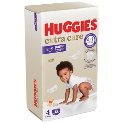 Памперси тип гащички Huggies, Extra Care Pants Mega, Размер 4, 9-14 кг, 38 бр.