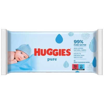 Мокри кърпички Huggies Pure, 56 бр.