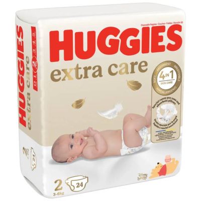 Памперси Huggies, Extra Care Convi, Размер 2, 3-6 кг, 24 бр.