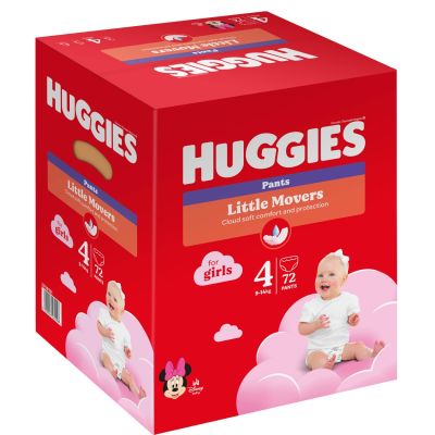Памперси тип гащички Huggies Pants Box Girls, Размер 4, 9 - 14 кг, 72 бр.