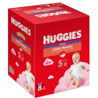Памперси тип гащички Huggies Pants Box Girls, Размер 5, 12 - 17 кг, 68 бр.