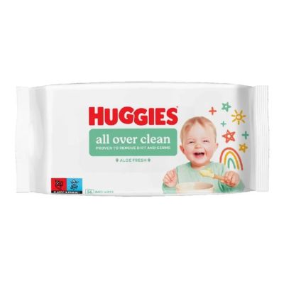 Мокри кърпички, Huggies, All Over Clean, 56 бр.