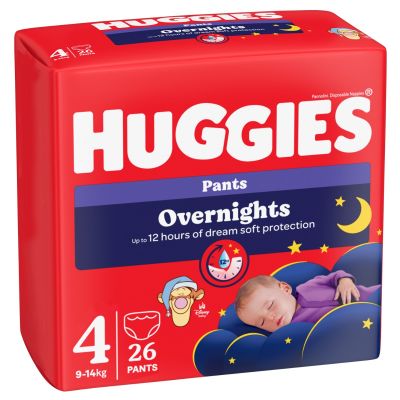 Памперси Huggies, Pants Overnights, Размер 4, 9-14 кг, 26 бр.
