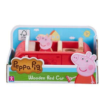 Дървен комплект кола с фигурка, Peppa Pig