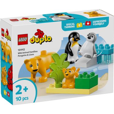 LEGO® DUPLO® - Семействата на дивите животни: Пингвини и лъвове (10442)