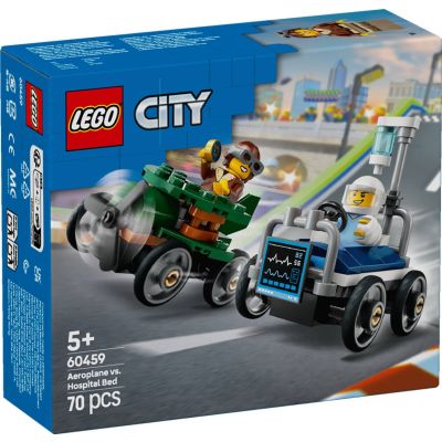 LEGO® City - Самолет срещу болнично легло: комплект състезателни коли (60459)