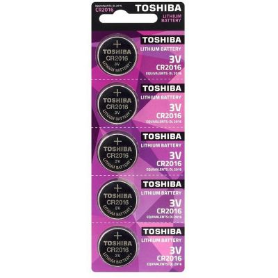 Комплект от 5 алкални батерии Toshiba CR 2016