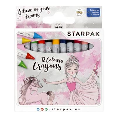 Комплект восъчни пастели Starpak, Балерина, 12 цвята