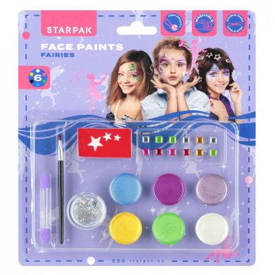 Комплект за рисуване на лице с брокат и декоративни камъчета, Starpak, Fairies