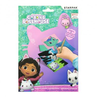 Творчески комплект със скреч лепенки и декорации, Starpak, Gabby's Dollhouse