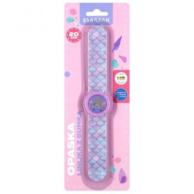 Гумена линийка с гумичка, с форма на часовник, Starpak, 20 см, Girl