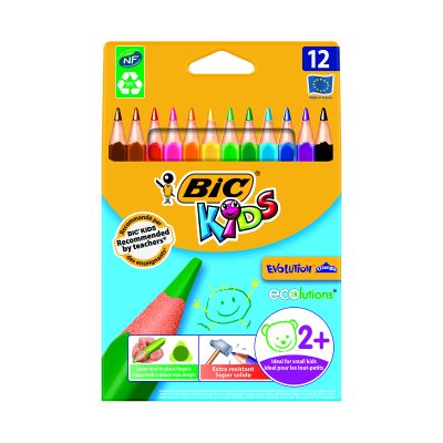 Комплект цветни моливи с триъгълна форма Evolution Triangle Bic, P12