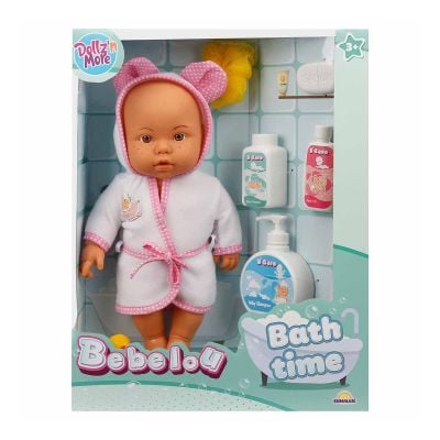 Кукла бебе, Bebelou, Dollzn More, Време за къпане, 35 см, розово