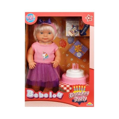 Парти комплект с кукла Bebelou, Dollz And More, и лилава пола, 40см