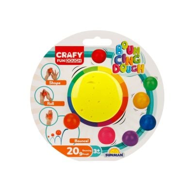Цветен пластилин, Crafy, Неоново жълт, 20гр