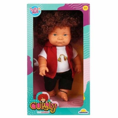 Кукла Curly, Dollz And More, Облечена с тениска със слушалки, 35 см