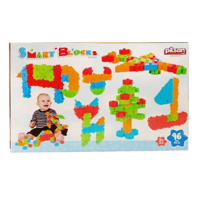Комплект за игра, кутия със строителни кубчета, Smart, Pilsan, 96 части
