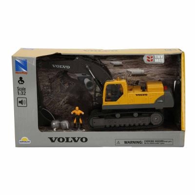 Багер със светлини, звуци и фигурка, New Ray, Volvo, 1:32