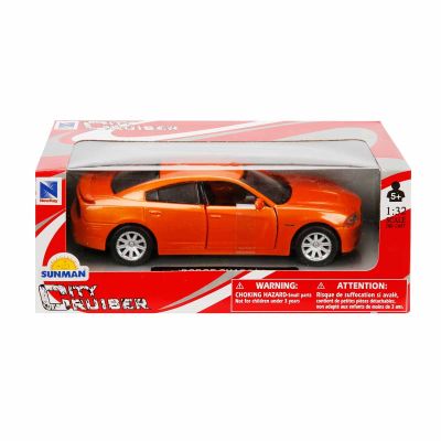 Метален автомобил, New Ray, Dodge Charger, Оранжев, 1:32