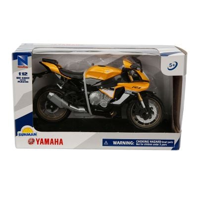 Метален мотоциклет, New Ray, Yamaha YZF-R1 2016, Жълт, 1:12