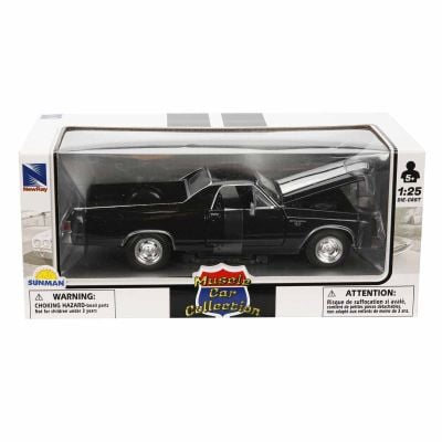 Метален автомобил, New Ray, 1970 Chevrolet El Camino SS, Черен, 1:25