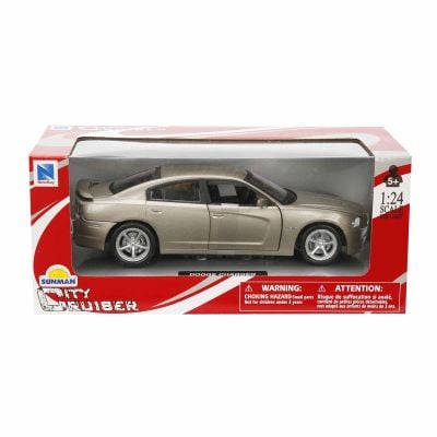 Метален автомобил, New Ray, Dodge Charger, 1:24, Сив