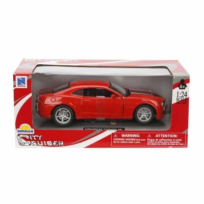 Метален автомобил, New Ray, Chevrolet Camaro, 1:24, Червен