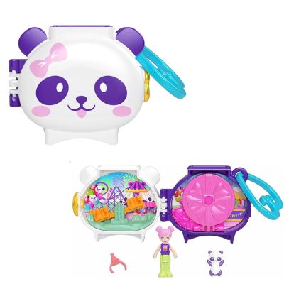 Мини чантичка във формата на животно с аксесоари, Polly Pocket, Панда, HRD38