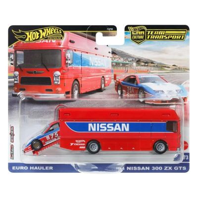 Автовоз с количка Hot Wheels, Car Culture, Euro Hauler и 94 Nissan 300 ZX GTS, HRV44