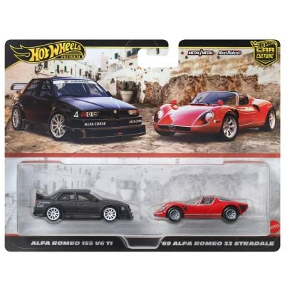 Комплект 2 метални колички, Hot Wheels, Alfa Romeo 155 V6 Ti & Alfa Romeo 33 Stradale, JBK95