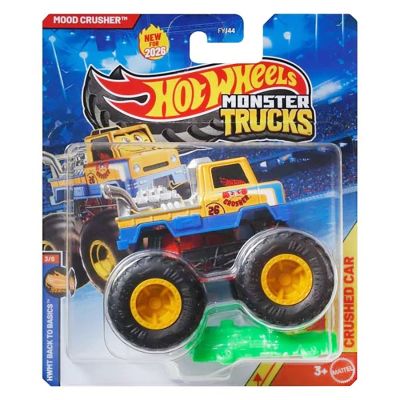 Количка Hot Wheels, Monster Truck, Back to Basics, Crushed Car, Mood Crusher, JHY24