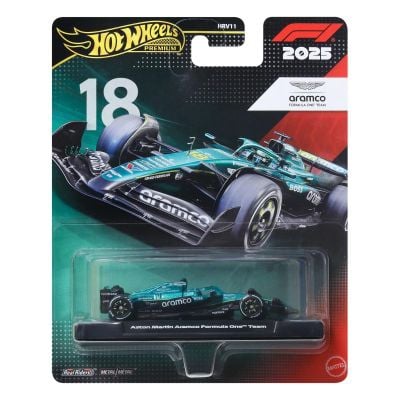 Метална състезателна количка, Hot Wheels, Aramco Team, 2025 Formula 1 Aston Martin #18, JKD87