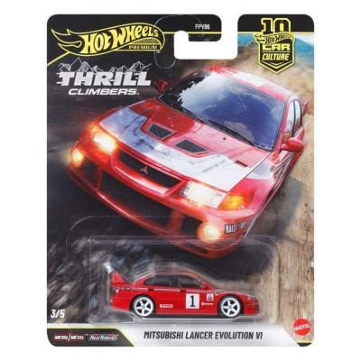 Метална кола, Hot Wheels Premium, Car Culture, Thrill Climbers, Mitsubishi Lancer Evolution VI, JKF19
