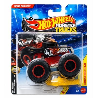 Количка Hot Wheels, Monster Truck, Crushed Car, Bone Shaker, JKJ93