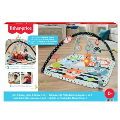 Активна бебешка гимнастика 3 в 1, Fisher Price, Glow & Grow Gym, JMN72