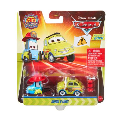 Комплект 2 колички с аксесоар, Disney Cars, Guido si Luigi, 1:55, JMX75