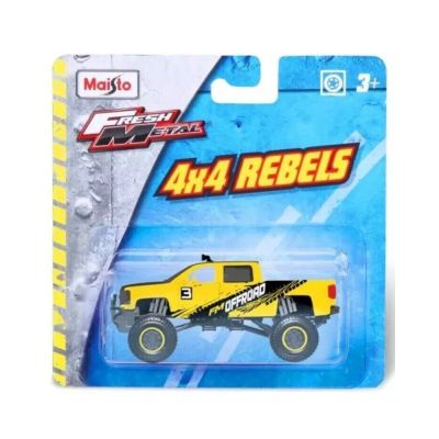 Количка Maisto Fresh Metal 4X4 Rebels,11 см, Жълта