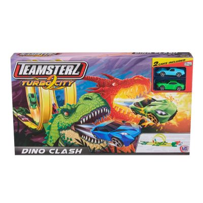Комплект 2 писти с 2 колички, Teamsterz, Turbo City, Dino Clash