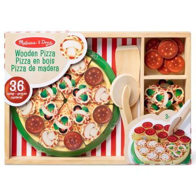 Дървен комплект за игра, Melissa & Doug, Пица Парти, 36 части, 6074863