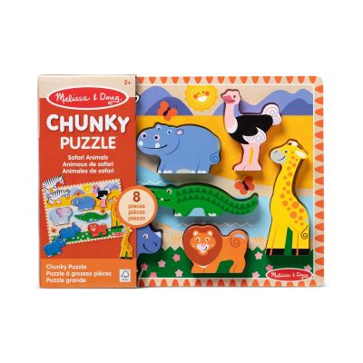 Дървен пъзел, Melissa & Doug, Сафари Животни, 8 части