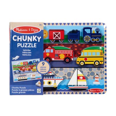 Дървен пъзел, Melissa & Doug, Превозни Средства, 9 части