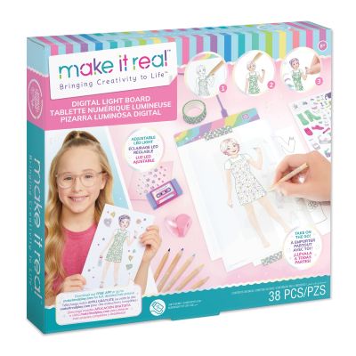 Дъска с LED светлина и шаблони, Make It Real, 38 части