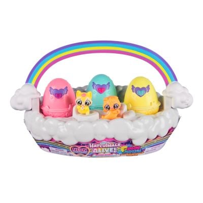 Комплект фигурки в кошница, Hatchimals, Alive Neon Rainbow, 6072741
