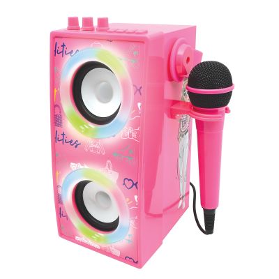 Преносима тонколонка с микрофон и светлинни ефекти, Lexibook, Barbie