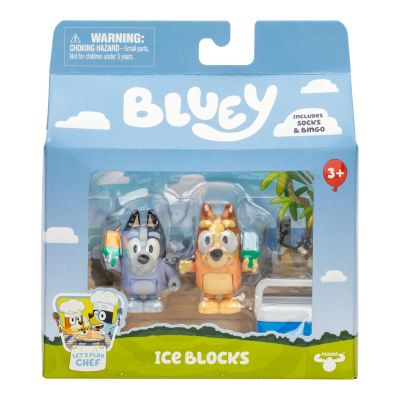 Комплект за игра с 2 фигурки, Bluey, Ice Blocks, Bingo и Socks