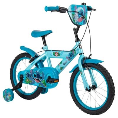 Велосипед с помощни колела, Huffy, Disney Stitch, 16 инча, Син