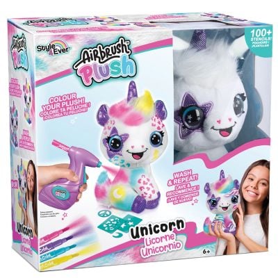 N00028741_001w 3555801287411 Креативен комплект за игра, Airbrush Plush, Оцветете еднорога