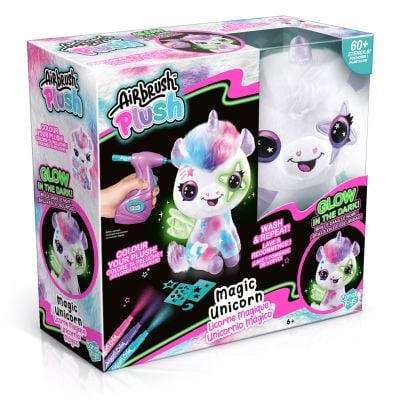N00028788_001w 3555801287886 Плюшена играчка за оцветяване, Airbrush Plush, Glow in the dark, Magic Unicorn