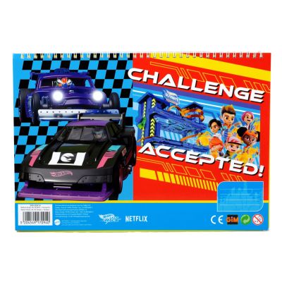 Скицник за рисуване със стикери, Hot Wheels, Challenge Accepted, 40 листа